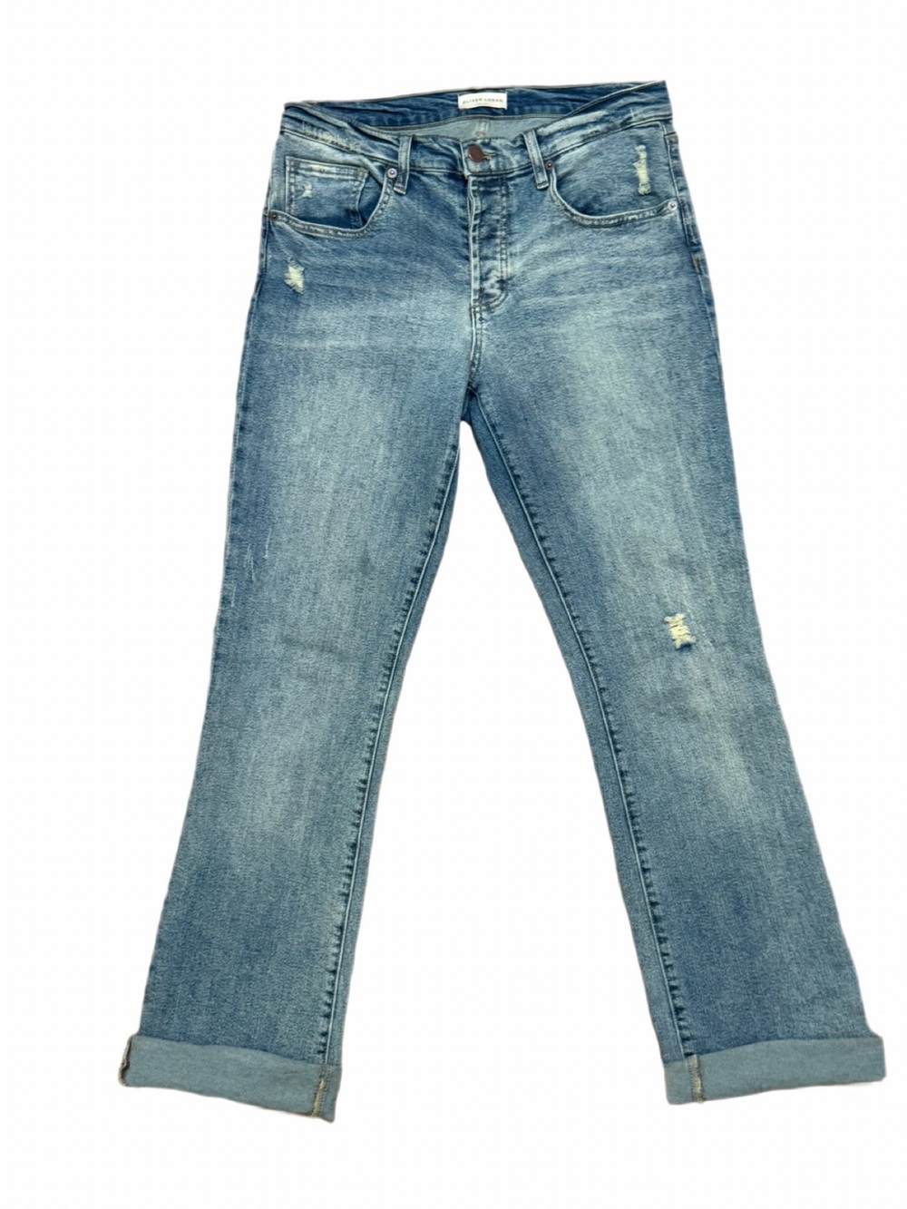 OLIVER LOGAN High Rise Straight Leg Button Fly Jeans - 28